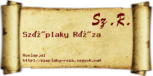 Széplaky Róza névjegykártya